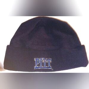 PITT PANTHERS, NCAA Hat, Cuff Cap, One Size, Fleece, NAVY.